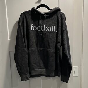 Double Zero Charcoal Hoodie with Football Print